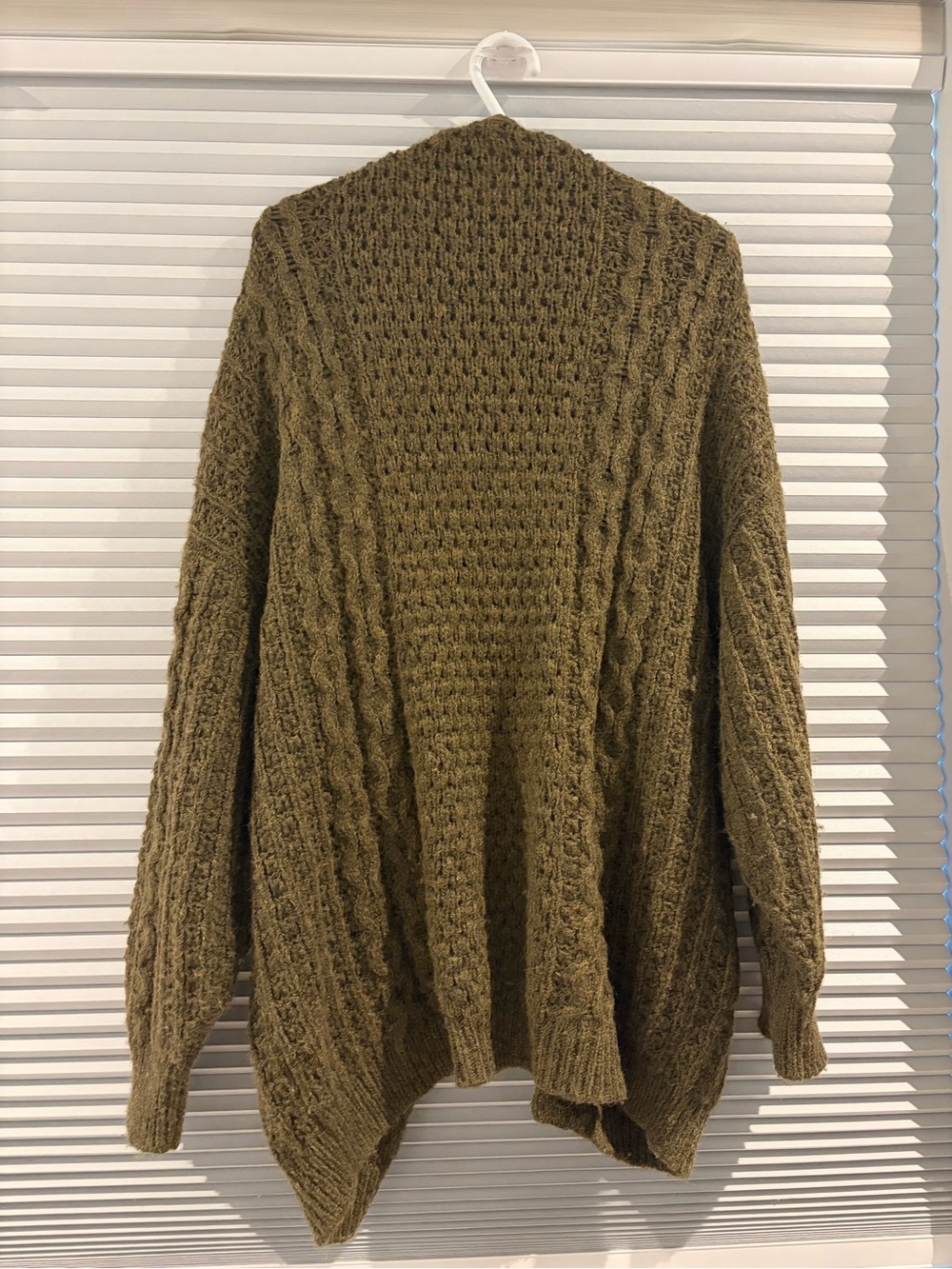 Aritzia Olive Green Cable Cardigan